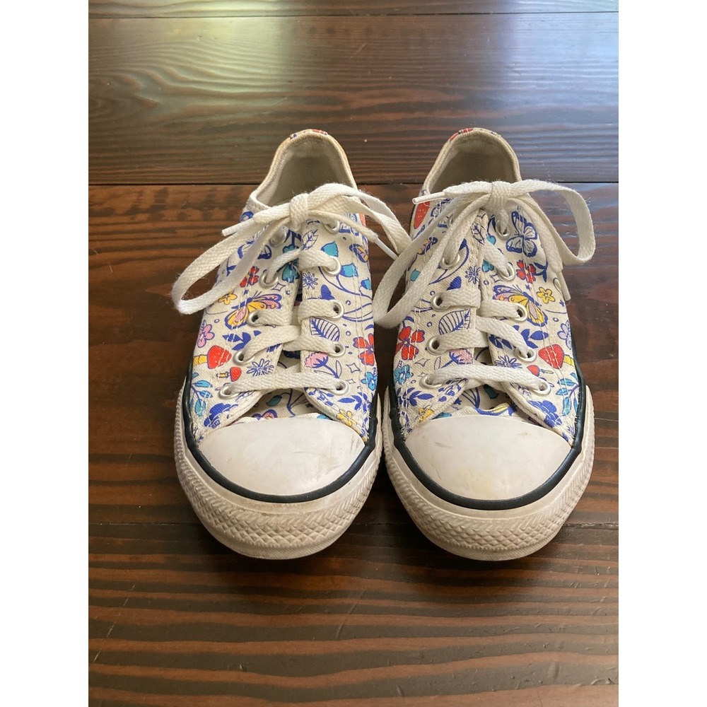 Converse Chuck Taylor All Star Junior Size 1 Butterfly‎ Mushroom Floral Shoes
